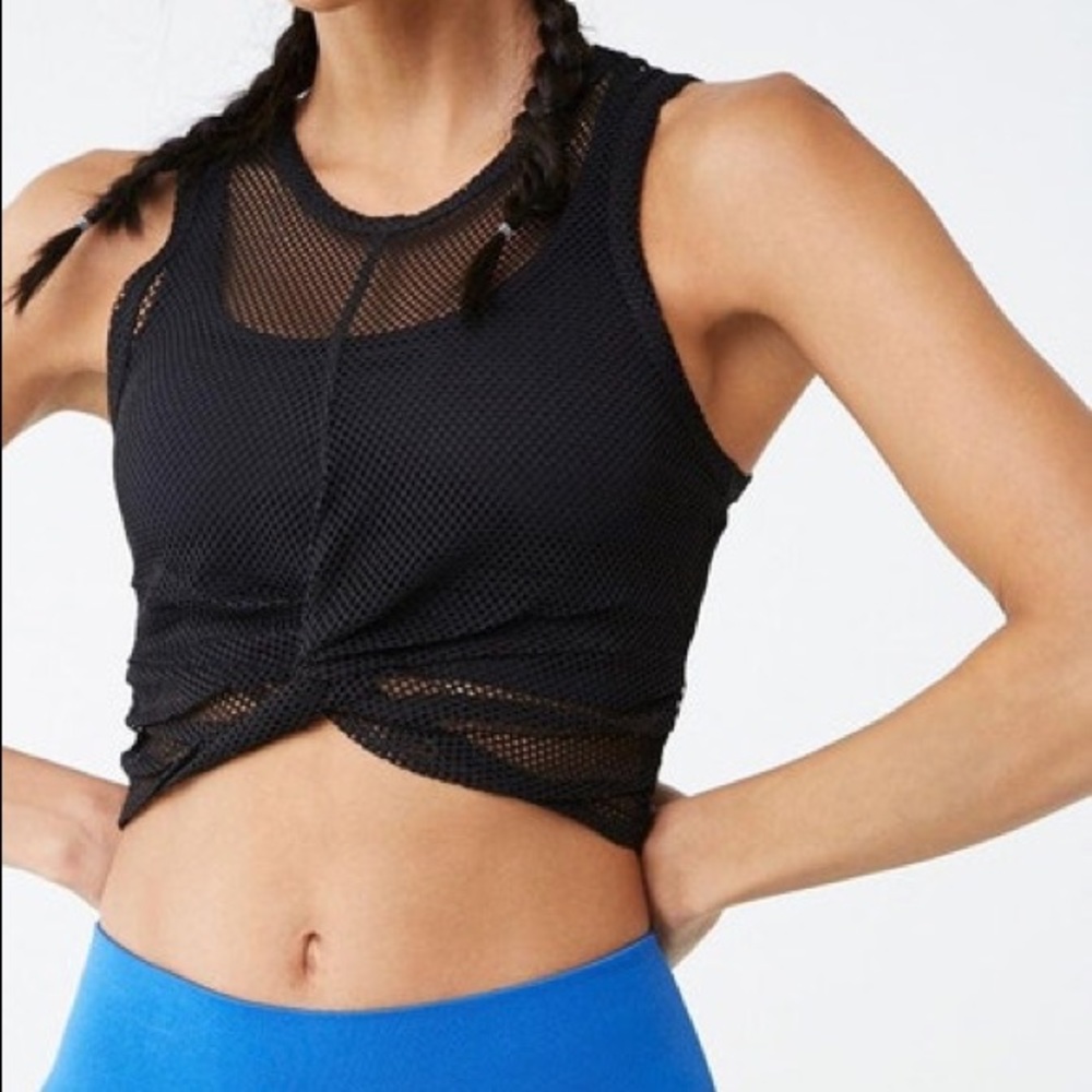 Forever 21 Black Active Mesh Tank Top